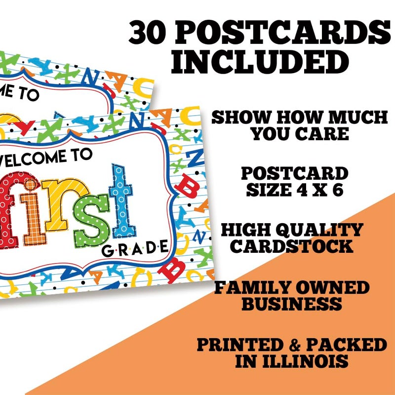 Amanda Creation Welcome To 1st Grade Alphabet Themed Blank Postcards For Teachers To Send To Students, 4"x6" Fill In Notecards by AmandaCreation (30) - Image 5